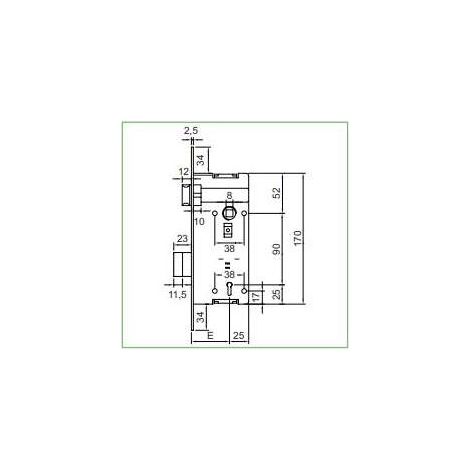 Serratura STV Patent grande 35 mm bronzata B/T (1/3)