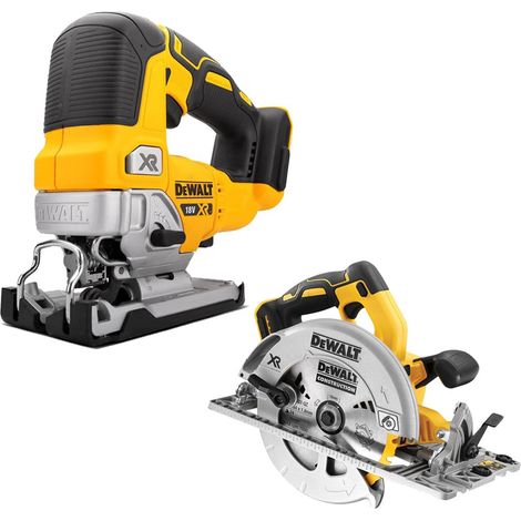 DeWalt DCS334N 18v XR Cordless Brushless Top Jigsaw & DCS572N Circular Saw (1/4)