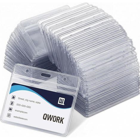 100 pièces porte-cartes horizontaux 100x82 mm, pour carte de taille 88 x 55 mm, en plastique épais de 0,56 mm (1/5)