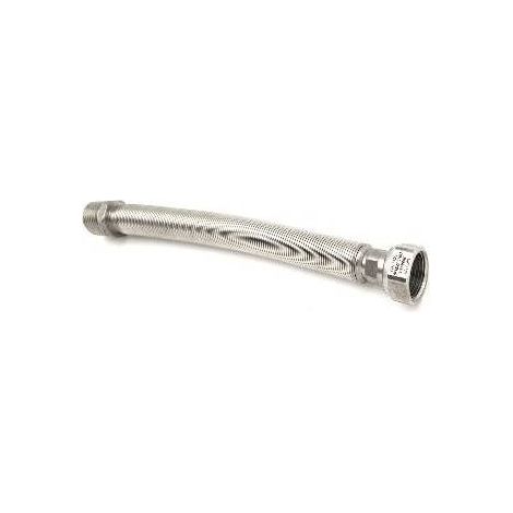TUYAU FLEXIBLE EN INOX RACCORD EN LAITON L. 130 / 220 MM   (pour l'eau) Taille : 3/4