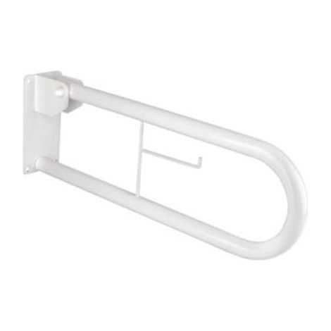 Barra di sostegno ribaltabile 70 cm per disabili con portarotolo Bianco