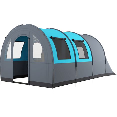 Tente camping 3 personnes 2 portes imperméable 480x260x200cm avec sac de transport