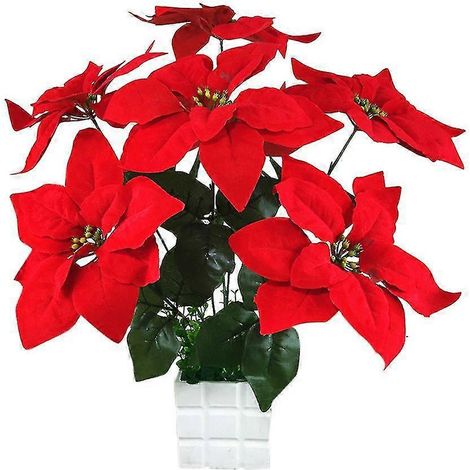 Künstliche Weihnachtssternblumen aus Seide – Dekoration für Zuhause, Hochzeit, Weihnachten und Partys-B