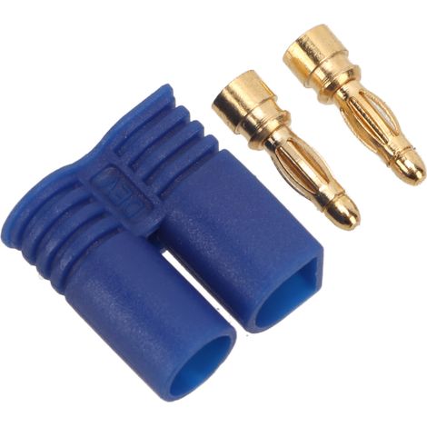Connecteur banane mâle EC2 2 mm plaqué or avec gaine de protection pour batterie RC (13.020) (1/5)