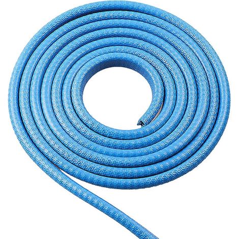 Embellecedor de borde de goma en forma de U, tira de sellado para protección de bordes de puertas, embellecedor de borde de goma, burlete en forma de U, 5 m (16 pies) azul (1/5)
