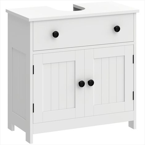 Meuble de salle de bain Meuble sous lavabo blanc en MDF (1/5)