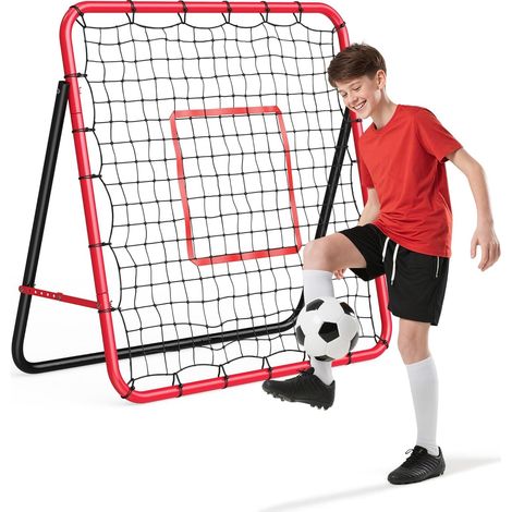 Rebondisseur de football 2-en-1 120 × 100 cm – Filet de rebond réglable pour passes, volées & têtes – Enfants, ados, adultes (1/5)