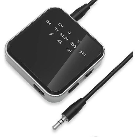 Émetteur-récepteur Bluetooth 5.2 (mode TX/RX, LL) Adaptateur audio sans fil AAC, compatible avec les systèmes audio TV de voiture. (1/5)