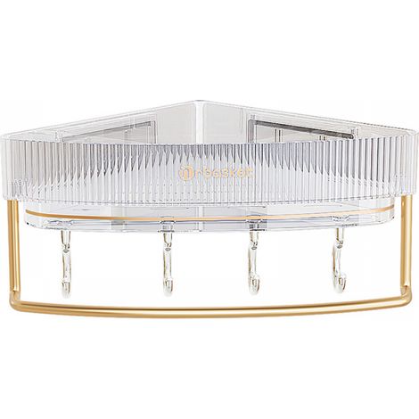 BEBUSINGOTO Estante flotante de esquina multifuncional moderno para pared con soporte para baño (1/2)