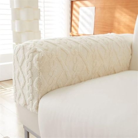 Funda para sofá，Fundas para reposabrazos de sofá，2 piezas，protección para reposabrazos，Blanco，Ancho 16,5-20,5 cm，largo 46-54 cm (1/5)