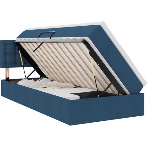 Maison Exclusive - Letto con contenitore LED e materasso Blu 100 x 200 cm Tessuto