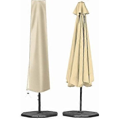 Housse de parapluie, housse de parapluie double couche en tissu Oxford 210D avec protection UV et fermeture éclair (1903050cm beige). (1/4)