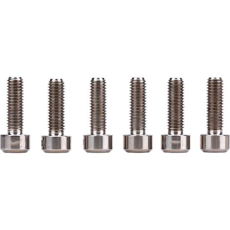 Set di 6 bulloni di fissaggio per attacco manubrio in lega di titanio M5  16mm per mountain bike (titanio).