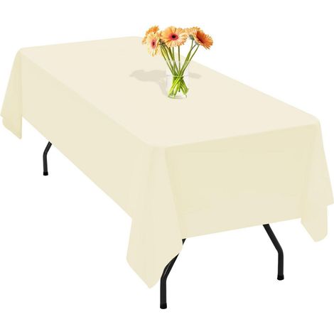 Beige Polyester Tischdecke 153x260 cm, knitterfrei, waschbar, rechteckig