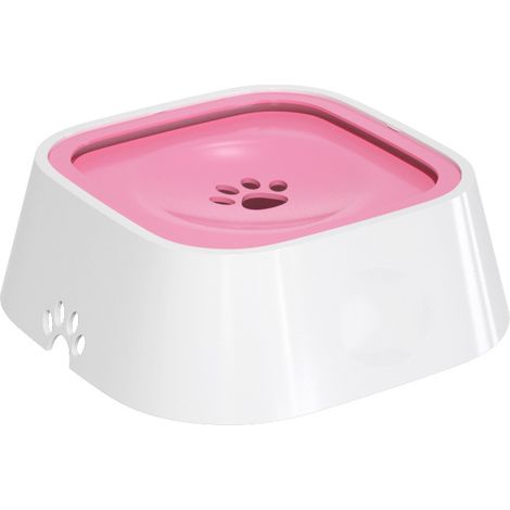 Auslaufsicherer Wassernapf für Haustiere, Wasserspender mit langsamem Durchfluss, geeignet für Katzen und Hunde, rosa, 1 Stück.