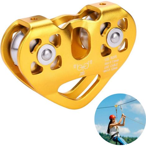 Polea doble de velocidad tipo tándem, polea doble de rescate para escalada con rodamiento de bolas, polea simple fija de aluminio para escalada.