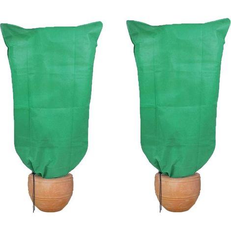 2 pièces 1.2x1.8m Vert Housse D'hivernage avec Cordon Housses pour Plante Sac Protection pour Plantes de Serrage et Rondelle de Noix de Coco pour Arbre Palmiers Jardin Balcon Tente 60 g/m² (1/5)