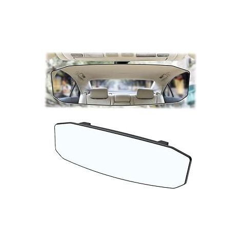Rétroviseur Intérieur Panoramique pour Voiture, Grand Angle Anti-éblouissement Vue Arrière Miroir de Remplacement (Grandes) (1/5)