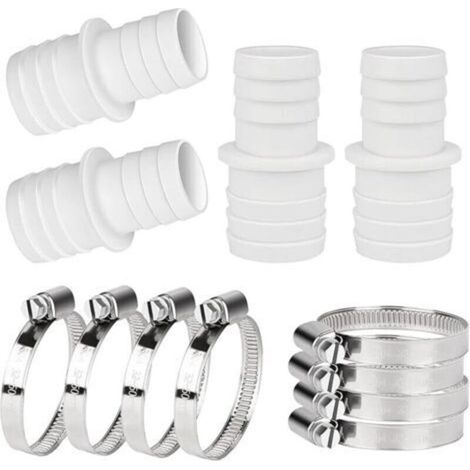4er Set Schlauchverbinder, Schwimmbadschlauchadapter, Schlauchverbinder mit Schlauchklemmen, Schwimmbadverbinderadapter, Schlauchadapter Ø 32 bis 38 mm für Schwimmbad (32-38) (1/5)