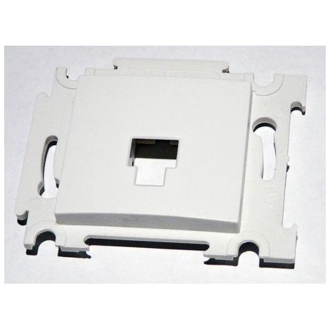 Plastron simple blanc à équiper pour prise RJ45 CAT5E ou CAT6 (noyau non incl) fixation griffes ALTERNATIVE ELEC AE52013A (1/2)