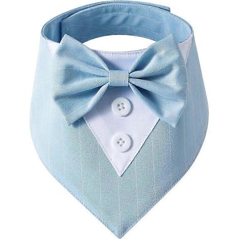 Hübsches Katzenhalsband mit verstellbarer Fliege, schickes blau gestreiftes Halsband, Katzenkostüm XS, verstellbares Accessoire für elegante Katzen.