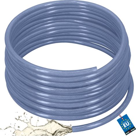 KOTARBAU® Tuyau Eau ø 19 mm / 3,5 mm - Tuyau Compresseur d'air 50 m - Tuyau PVC Souple - Transparent - Tuyau Arrosage Renforcé (1/4)