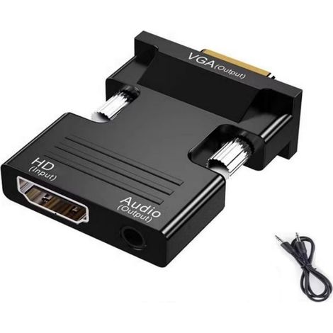 Adaptateur HDMI femelle vers VGA mâle avec sortie audio AUX (1/5)