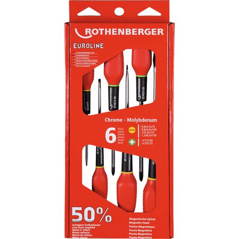 ROTHENBERGER  Destornillador-Set  EUROLINE, 2xPZ,  4xRanura -  73571 (1/2)