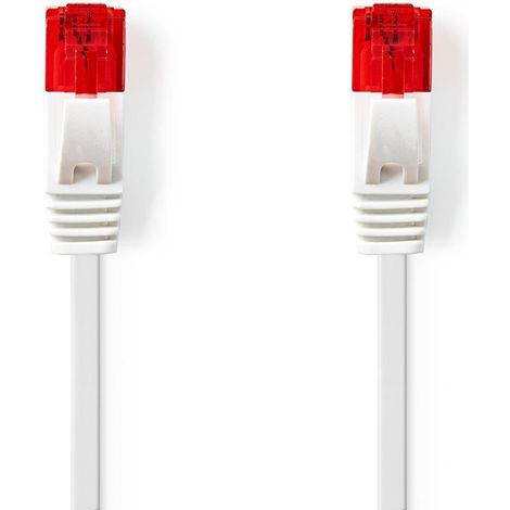 Nedis Cavo di Rete Ethernet CAT6 5 Metri RJ45 UTP Piatto Bianco Snagless (1/3)