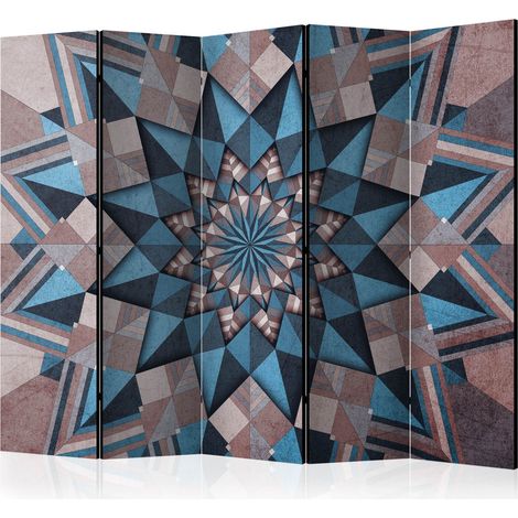 Paravento - Star Mandala (Brown and Blue) II [Room Dividers] - 225x172 (1/4)