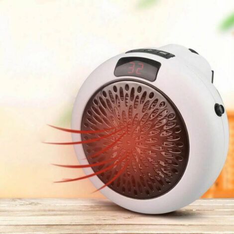 Wall-mounted electric heater, PTC heating, portable radiator with LED display, 900W, white (1/5)