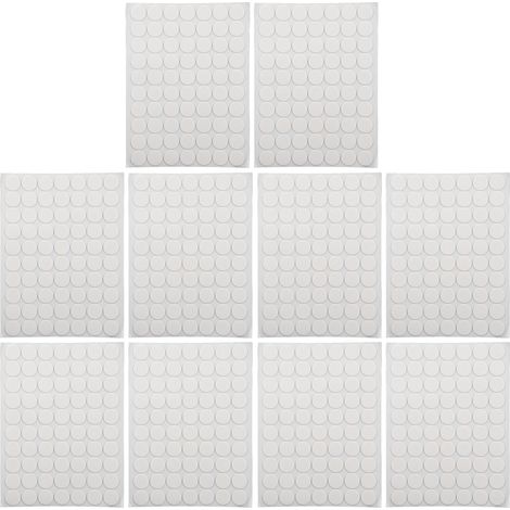 700 pastilles autocollantes 20mm, adhérence forte, transparentes, double face, usage polyvalent pour papier verre cuir. (1/5)