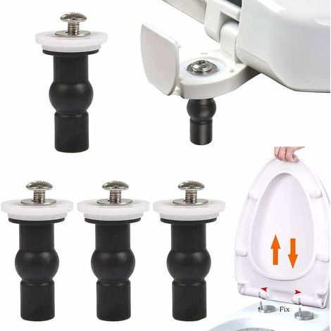 WC Siège Abattant WC Fixations Charnières, 4 Boulons à Expansion en Caoutchouc, Vis de Fixation WC en Acier Inoxydable, Fixation de Rechange Lunette Convient à Toutes Les Toilettes(14mm) (1/5)