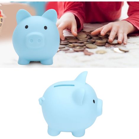 Tirelire Vinyl Cartoon Animal Pig Coin Cash Piggy Bank Boy Girl GiftBlue (1/5)