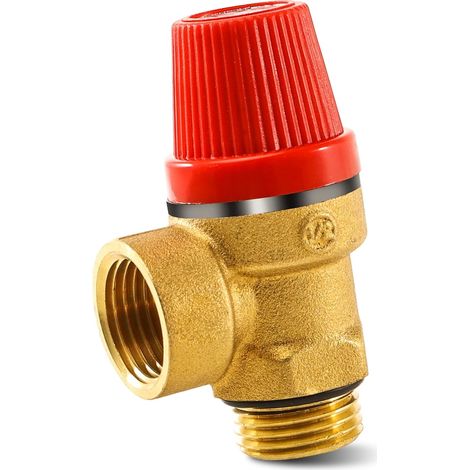 3/4 inch safety valve, relief valve, external thread G3/4 inch brass, pressure reduction valve, 6 bar, safety diaphragm valve DN20 3/4 inch AG x IG for water, oil, gas (1/5)