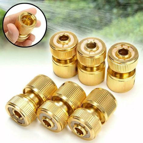 6 pièces 1/2" Garden Hose Connector Watering Water Hose Pipe Tap Adaptor Fitting (1/5)