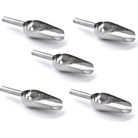 5 Pcs Pelle de Cuisine Pelle en INOX Alimentaire Confiserie A Bonbon Grain Sucre Farine Cereale Cacahuete Ice Scoop Cuillères à (1/4)