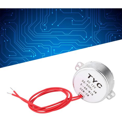TYC30 Synchronmotor, 12 V Wechselstrom, 4 W, 5–6 U/min, gegen den Uhrzeigersinn/im Uhrzeigersinn, mit Anschlusskabel (1/5)