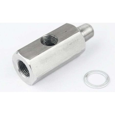 Té de capteur de pression d'huile en acier inoxydable 1/8" NPT Turbo Ligne d'alimentation en huile Manomètre Pièces automobiles (1/8" NPT)