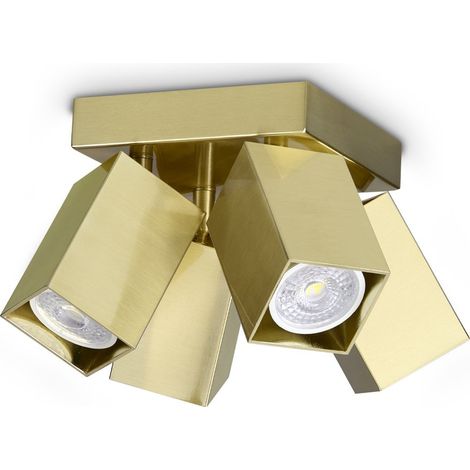 Ideal Lux Plafoniera moderna DYNAMITE 4 luci GU10 ottone metallo