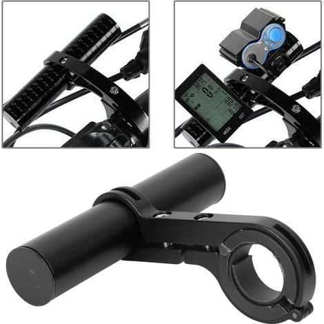 Support Vélo pour Phare et Lampe, Accessoire de Guidon Extensible 10cm, Équipement Cycliste Multifonction Noir (1/5)