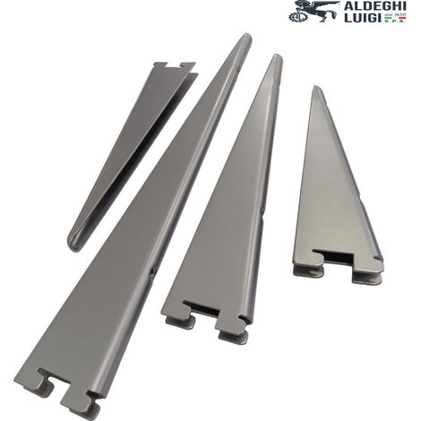 MENSOLA ALDEGHI ART. 2770 PER CREMAGLIERA ACCIAIO CROMO SATINATA  LUNGHEZZA 172 mm (1/2)