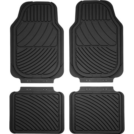 Jeu de 4 Tapis de sol caoutchouc Universels Noirs - CARAT20 (1/2)