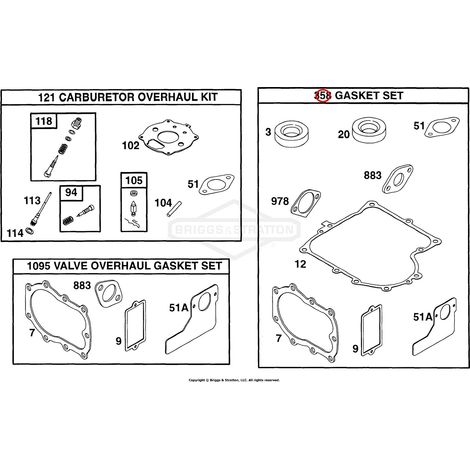 Juego de juntas para motores BRIGGS & STRATTON 299577 006891