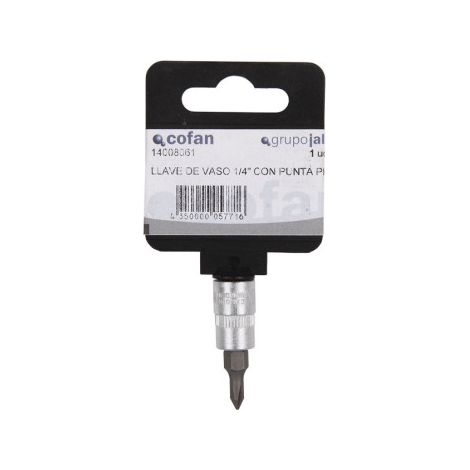 Llave de vaso de 1/2, 1/4 y 3/8 Fabricada en acero al cromo vanadio de alta calidad Con punta Phillips PH-2 1/4"