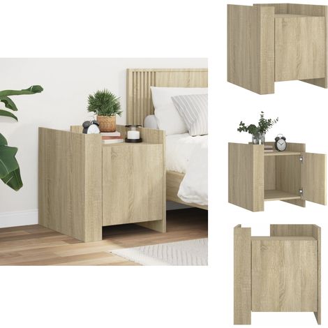 Nachttisch Sonoma-Eiche 45x50x50 cm Holzwerkstoff - Nachttisch - Beistelltisch - Wohnzimmerschreibtisch - Holzwerkstoff - Sonoma-Eiche (1/5)
