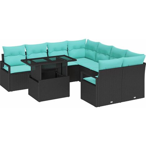 Conjunto de sofá de jardín 9 uds. 8-Número de plazas vidaXL (1/5)