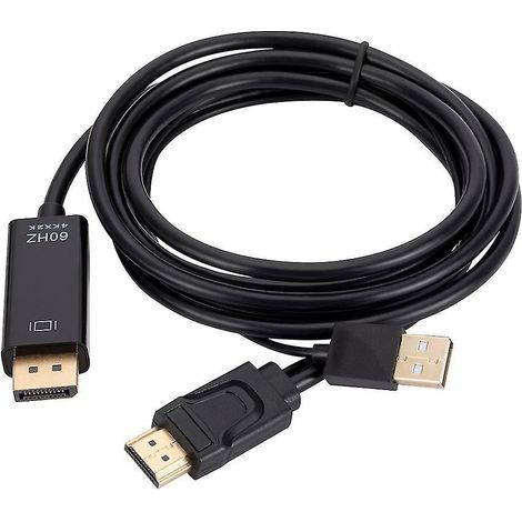 Câble HDMI vers DisplayPort compatible 4K-60 Hz pour moniteur et ordinateur (1/4)