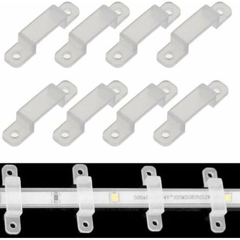 Lot de 50 clips de fixation pour bande lumineuse LED 10 mm à 18 mm (1/4)