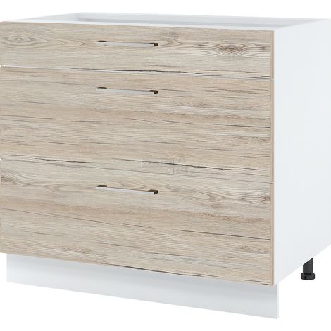 Casserolier Bellissi Noyer Blanchi L 90 cm -   Coulisses tiroir avec amortisseur Brown (1/5)